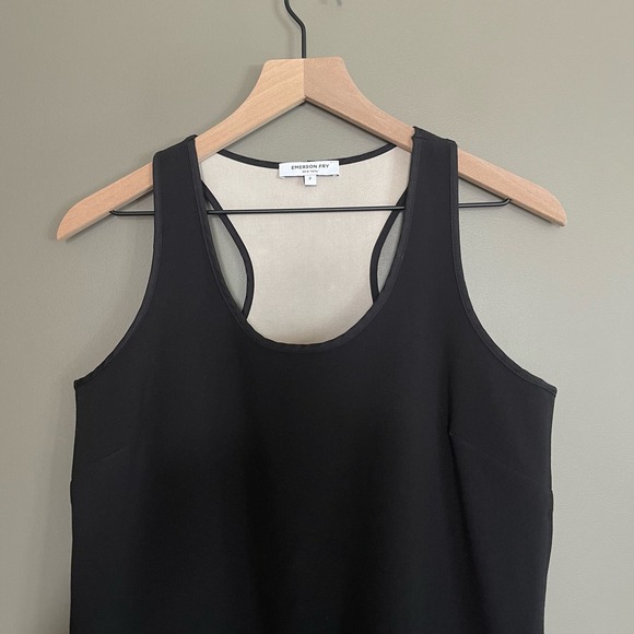 Emerson Fry Ponte Layering Dress Black‎ Racerback Size 2 LBD Classic Minimalist - Picture 8 of 16